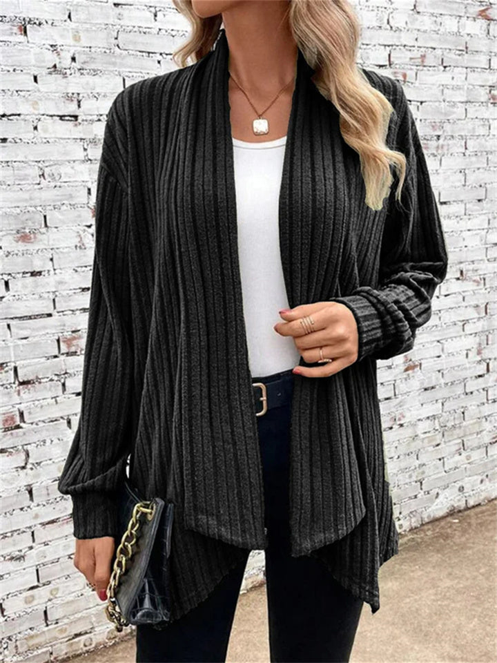 Temperament Commuter Women's New Fall and Winter Long-sleeved Solid Color Loose Comfortable Casual Cardigan Jacket