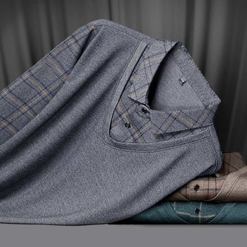 🎉Black Friday - Early Bird Price🎁Men's Faux Two-Piece Long Sleeve Top