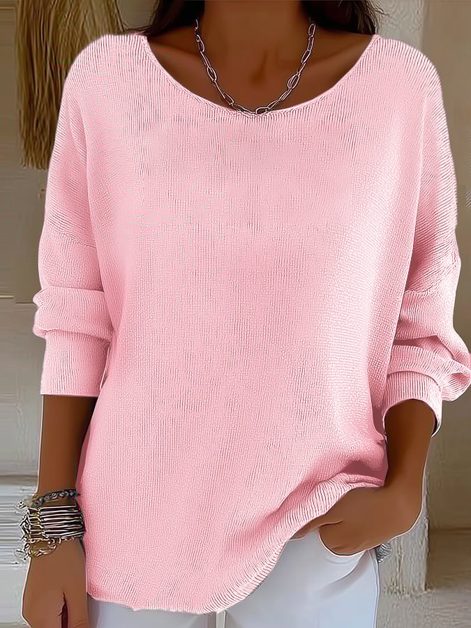 Women's casual autumn and winter long-sleeved ribbed bottoming shirt