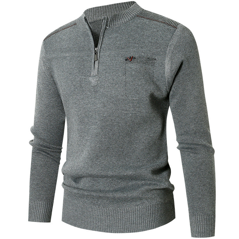 MEN'S CASUAL CREW NECK SWEATER SOLID COLOR AUTUMN AND WINTER INNER WEAR