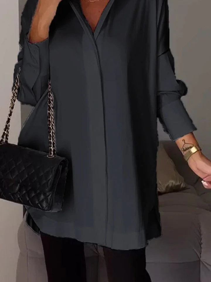 Women's Long Sleeve Shirt Collar Solid,Button Tops