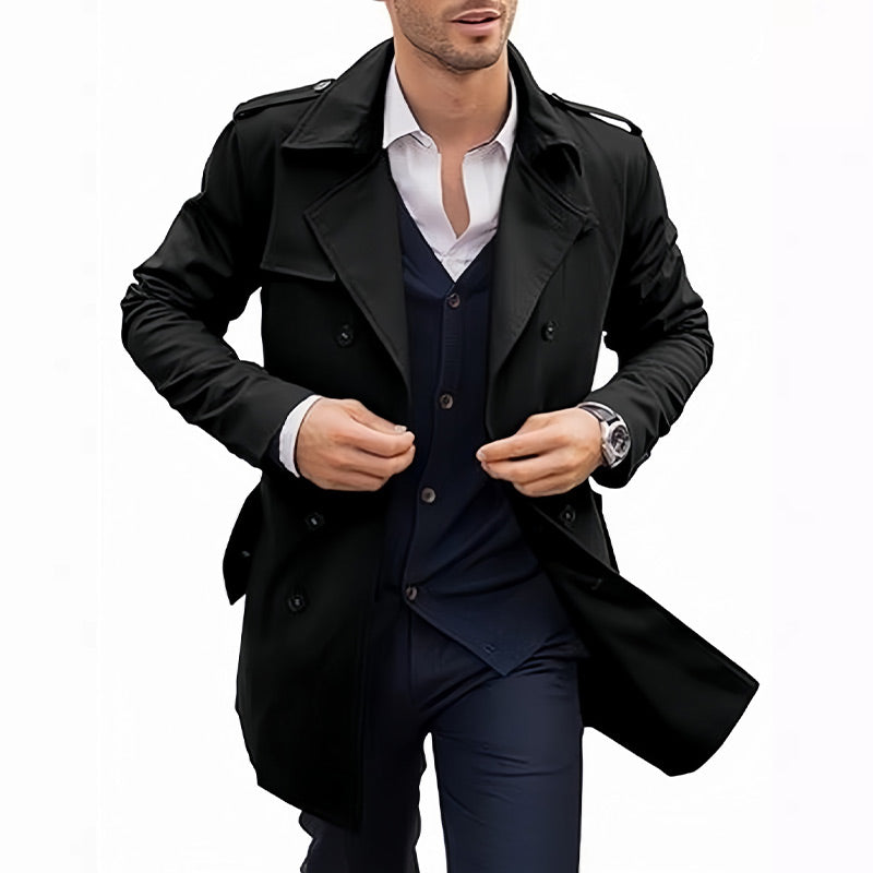 💥Black Friday Sales - 50% OFF💥Men's Lapel Double Breasted Coats with Pockets