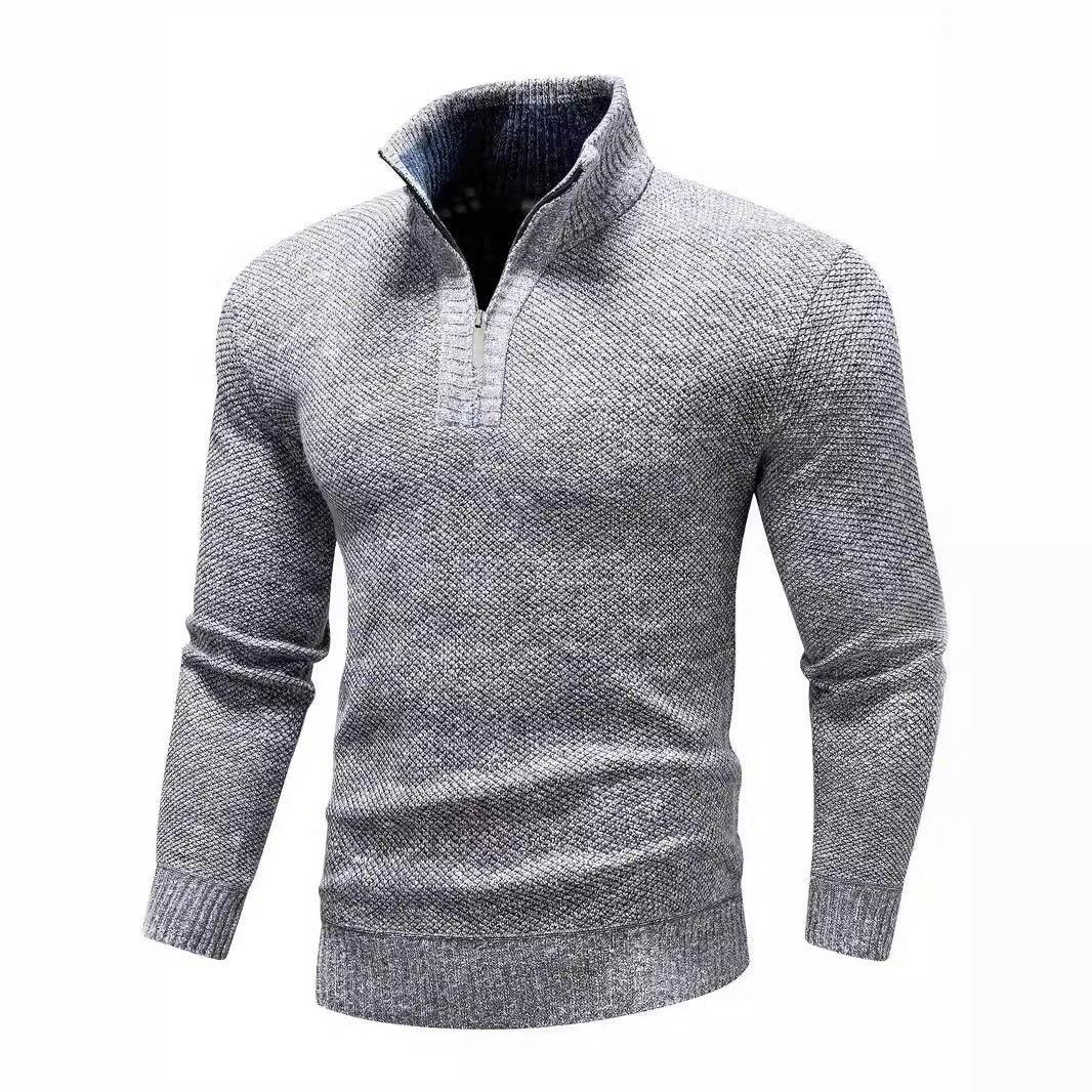 Men's stand-up collar cashmere sweater